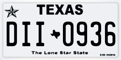 TX license plate DII0936