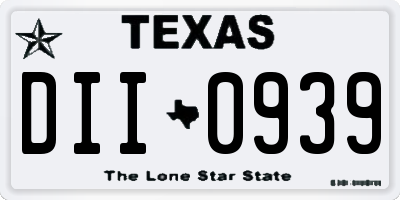 TX license plate DII0939