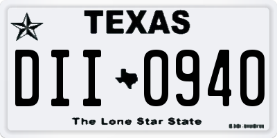 TX license plate DII0940
