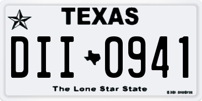 TX license plate DII0941
