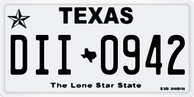TX license plate DII0942