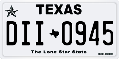 TX license plate DII0945