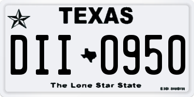 TX license plate DII0950