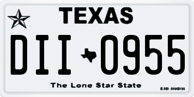 TX license plate DII0955