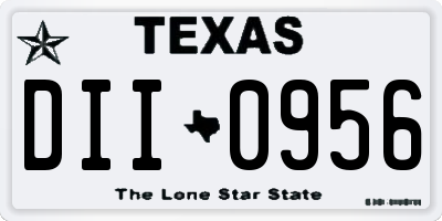 TX license plate DII0956