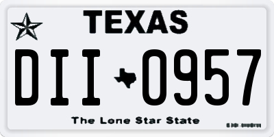 TX license plate DII0957