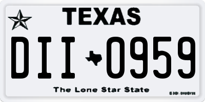 TX license plate DII0959