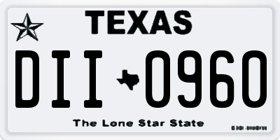 TX license plate DII0960