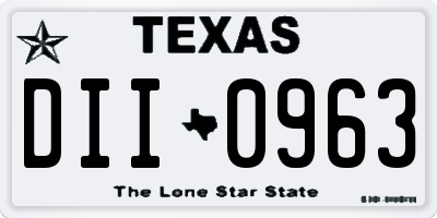 TX license plate DII0963