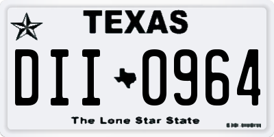 TX license plate DII0964