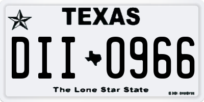 TX license plate DII0966