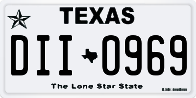 TX license plate DII0969