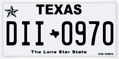 TX license plate DII0970
