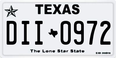 TX license plate DII0972