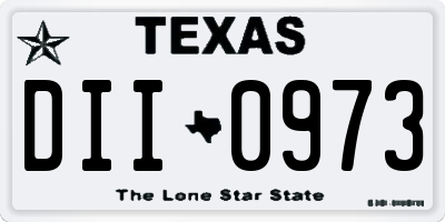 TX license plate DII0973