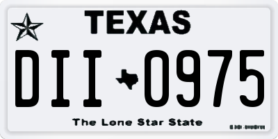 TX license plate DII0975
