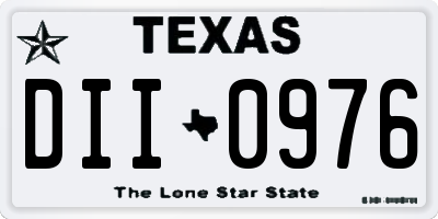 TX license plate DII0976