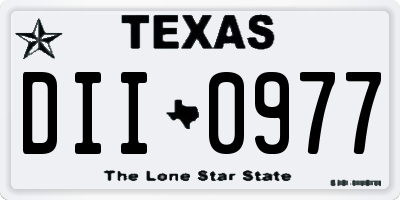 TX license plate DII0977