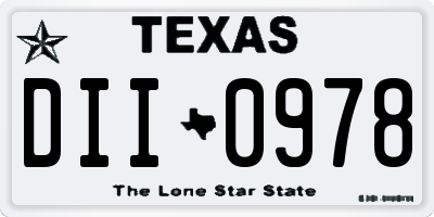 TX license plate DII0978