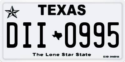 TX license plate DII0995