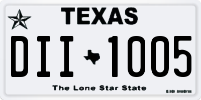 TX license plate DII1005