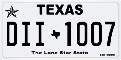 TX license plate DII1007