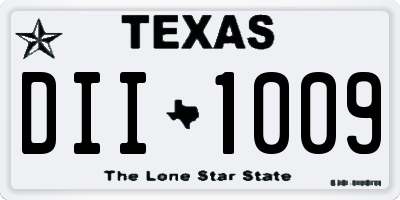 TX license plate DII1009