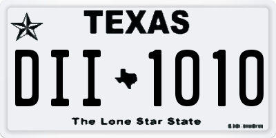 TX license plate DII1010