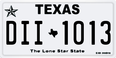 TX license plate DII1013