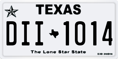 TX license plate DII1014
