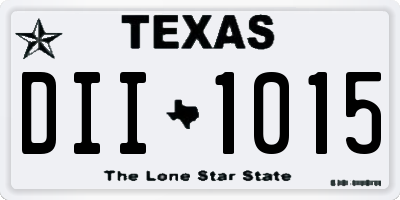 TX license plate DII1015