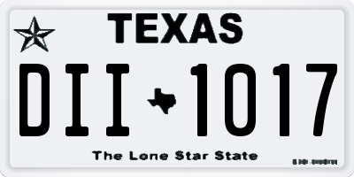 TX license plate DII1017