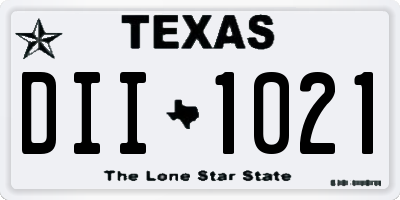TX license plate DII1021
