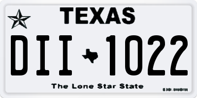 TX license plate DII1022