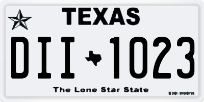TX license plate DII1023