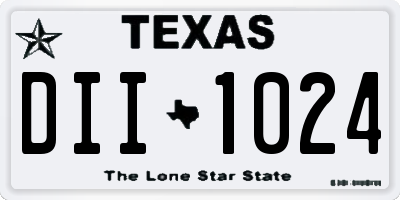 TX license plate DII1024