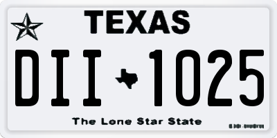 TX license plate DII1025