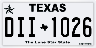 TX license plate DII1026