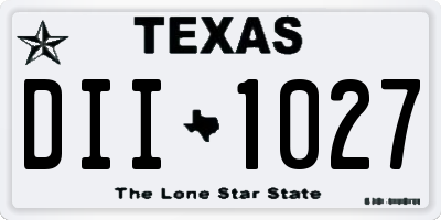 TX license plate DII1027