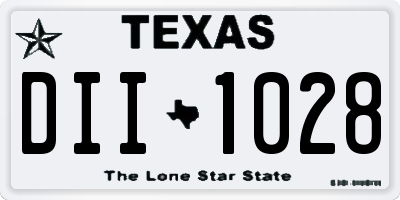 TX license plate DII1028