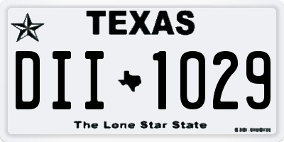 TX license plate DII1029