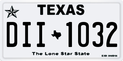 TX license plate DII1032