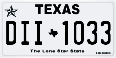 TX license plate DII1033