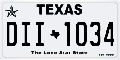 TX license plate DII1034