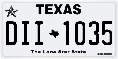 TX license plate DII1035