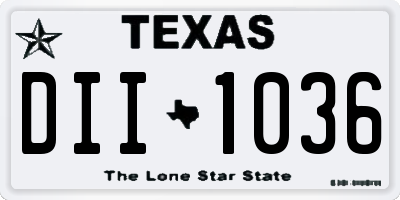 TX license plate DII1036