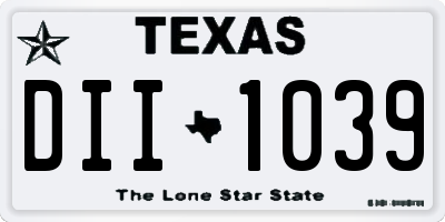 TX license plate DII1039