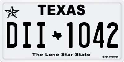 TX license plate DII1042