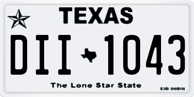 TX license plate DII1043
