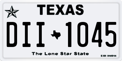 TX license plate DII1045